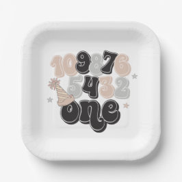 Silvester Countdown zum ersten Geburtstag Pappteller