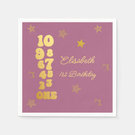 Silvester Countdown zum ersten Geburtstag Serviette