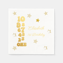 Silvester Countdown zum ersten Geburtstag Serviette
