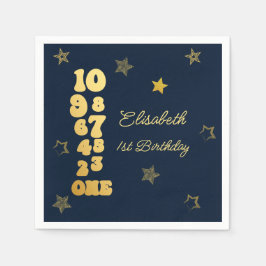 Silvester Countdown zum ersten Geburtstag Serviette