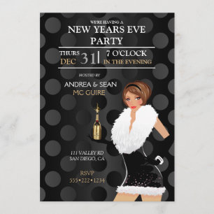 Silvester Fashion Girl Holiday Dress Einladung