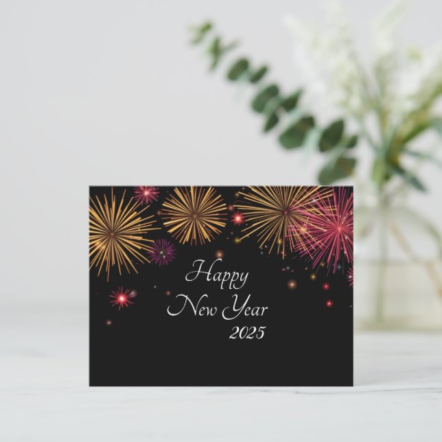 Silvester Feuerwerk Celebratio Postkarte (Stehend Vorderseite)