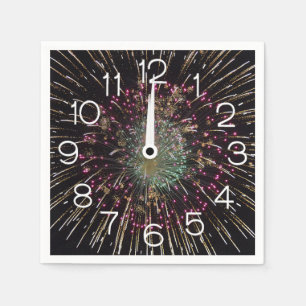Silvester-Feuerwerk um Mitternacht Serviette