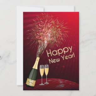 Silvester Feuerwerke Lasst uns Party Einladung 3