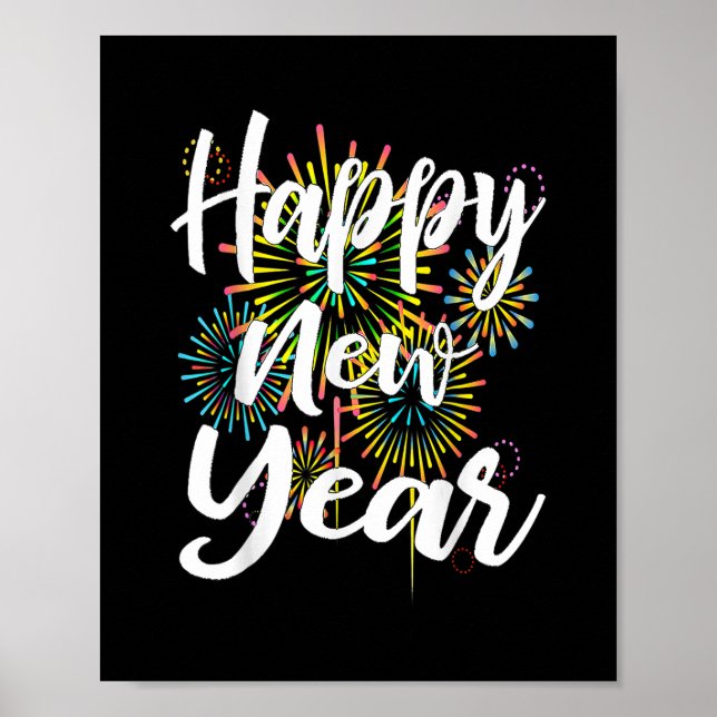 Silvester Frohes neues Jahr 2023 Geschenkfeuerwerk Poster (Vorne)