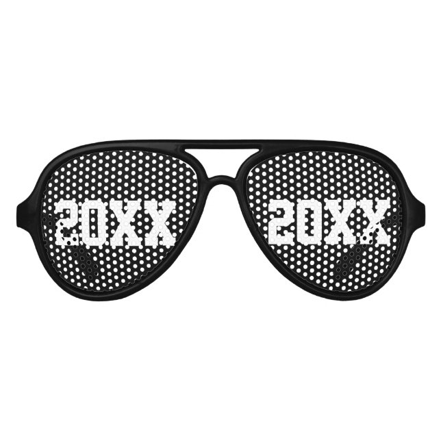 Silvester Gastgeschenk Maßgeschneidertes Schwarz-w Partybrille (Vorderseite)