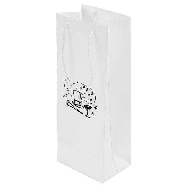 Silvester Geschenktüte Für Weinflaschen (Rückseite Schrägansicht)