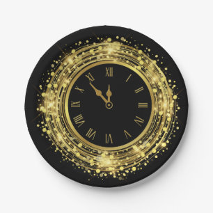 Silvester Glitzer Confetti Pappteller