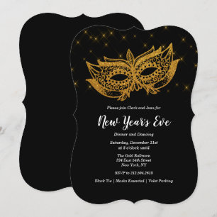 Silvester Goldene Maske Einladung