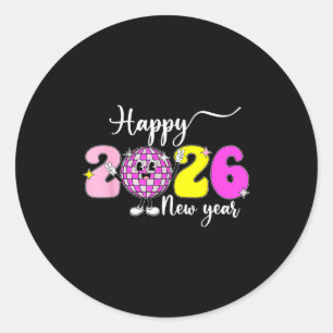 Silvester Hallo 2026 Frohes Neues Jahr 2026 Disc Runder Aufkleber