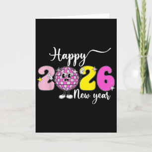 Silvester Hallo 2026 Frohes Neues Jahr 2026 Disco Karte