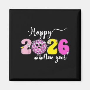 Silvester Hallo 2026 Frohes Neues Jahr 2026 Disco Magnet