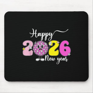 Silvester Hallo 2026 Frohes Neues Jahr 2026 Disco Mousepad