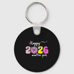 Silvester Hallo 2026 Frohes Neues Jahr 2026 Disco Schlüsselanhänger