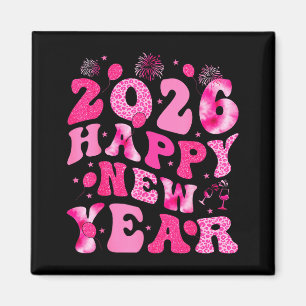 Silvester Hallo 2026 Groovy Familie passendes C Magnet