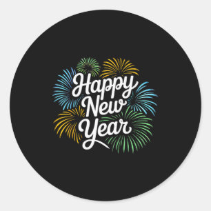 Silvester Happy New Year 2026 Party Countdown Runder Aufkleber