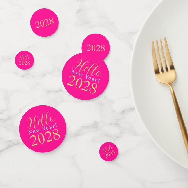 Silvester-Hot-Pink-Gold-Chic-Party Konfetti (Gruppe)