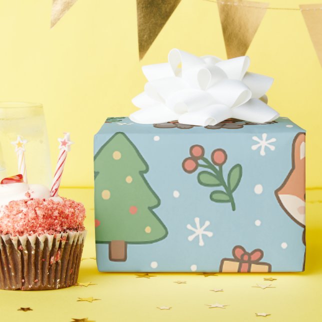 Silvester im Wald Geschenkpapier (Geburtstagsparty)