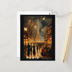 Silvester in Paris Postkarte
