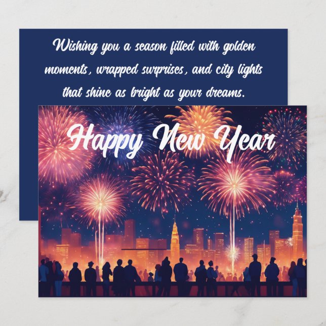 Silvester in voller Blüte Feiertagskarte (Vorne/Hinten)