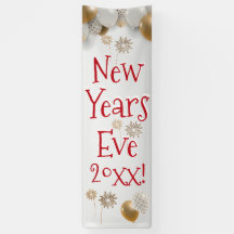 Silvester, Jahr, Zeichen, Gold, Banner