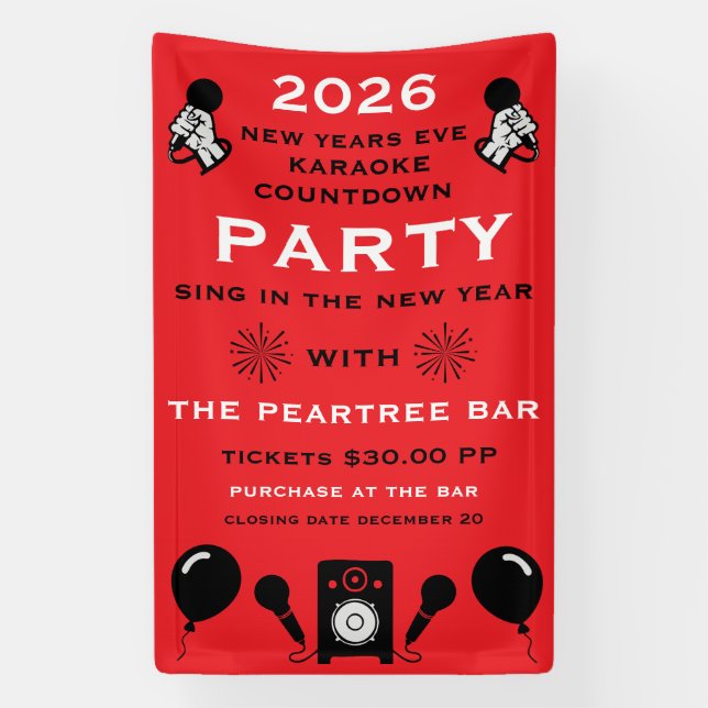 Silvester Karaoke Countdown Banner (Vertikal)