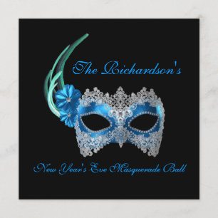 "Silvester-Maskenball"- Blaumaske [1] Einladung