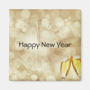Silvester mit Champagnergläsern  Magnet