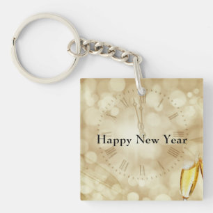 Silvester mit Champagnergläsern Schlüsselanhänger
