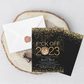 Silvester Party 2024 - Gold und SchwarzEinladung Einladung