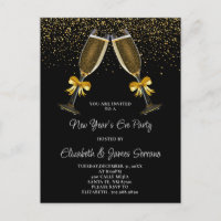 Silvester Party Champagner Brillen Gold Black