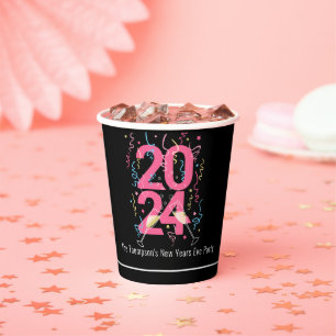 Silvester Party Champagner Straffer 2024 Pappbecher