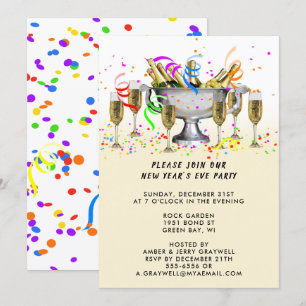 Silvester Party Confetti & Spirits, ZRP Einladung