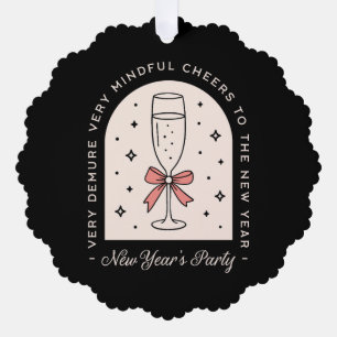 Silvester Party extravagant dunkles Coquette Schwa Ornament Karte