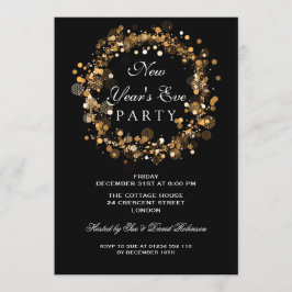 Silvester Party Festivals Gold Einladung