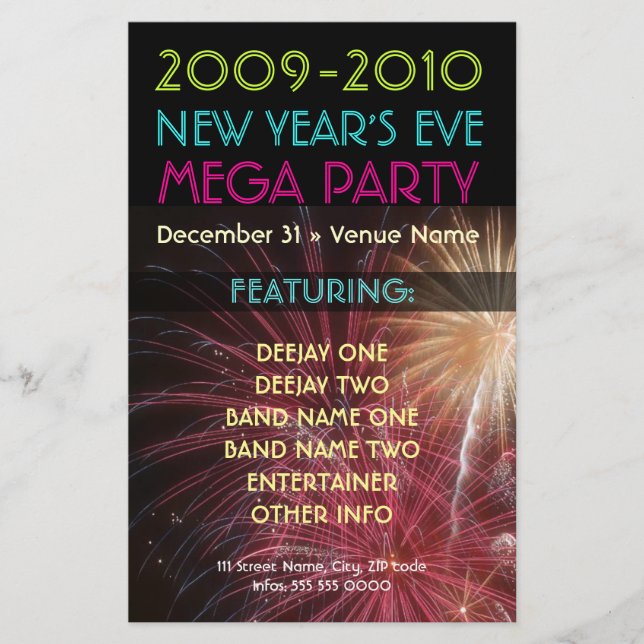 Silvester Party Flyer (Vorne)