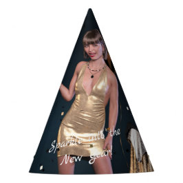 Silvester Party Girl in Sequel Dress Partyhütchen