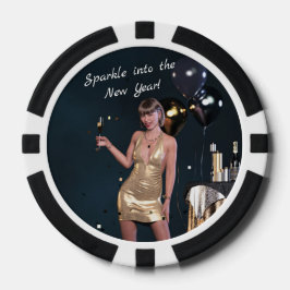 Silvester Party Girl in Sequel Dress Pokerchips