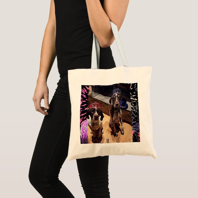 Silvester Party Hunde Feuerwerk Haushalt Tasche (Vorderseite (Produkt))