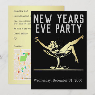 Silvester Party Karte Einladung