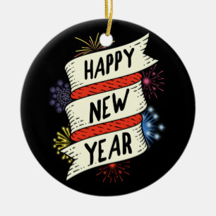 Silvester Party liefert NYE 2021 Happy New Ye Keramik Ornament