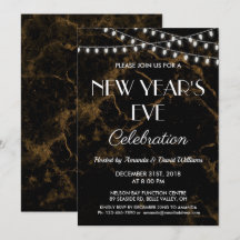 Silvester Party Lights Gold Black Marble