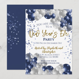 Silvester Party-Marineballons Einladung