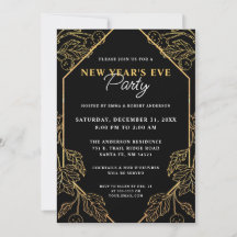 Silvester Party Moderner Goldene und Schwarze Urla