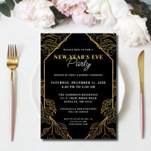 Silvester Party Moderner Goldene und Schwarze Urla
