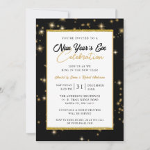 Silvester Party Moderner Schwarz-Gold-Spargel