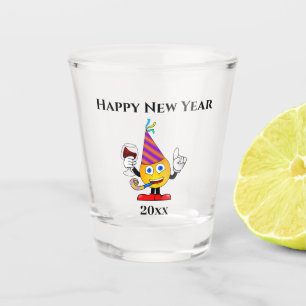 Silvester Party Niedlich Funny Happy Emoji Schnapsglas