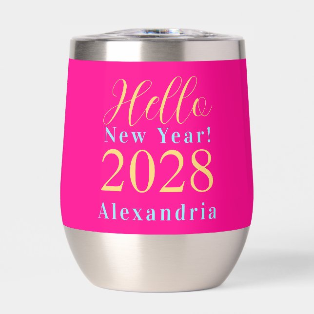 Silvester Party Personalisiert heiß rosa (Vorderseite)