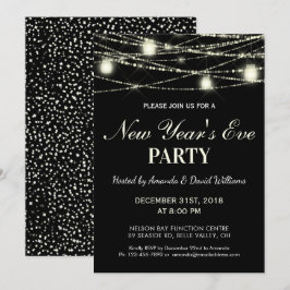 Silvester Party String Lights Jars Black Einladung