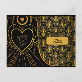 Silvester Party Vintag Art Deco Einladung Postkarte